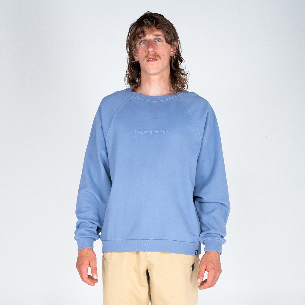 Spaghetti Boulder Font Crew Neck felpa uomo